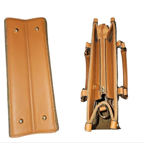 Elegant Brown Floral Handbag - Picture 5 of 7